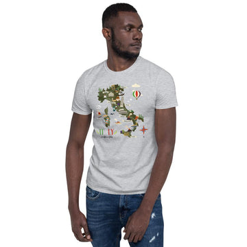 Italy Map Short-Sleeve Unisex T-Shirt - AMALFITANA STORE
